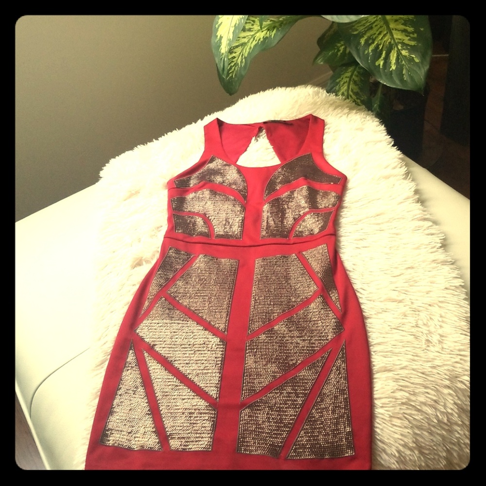 Red sequins dress, sexy